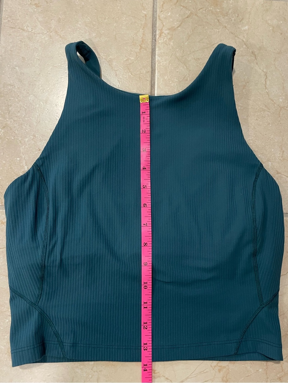 lululemon athletica Ribbed Deep Teal Scoop Neck Crop Tank - Picture 8 of 11